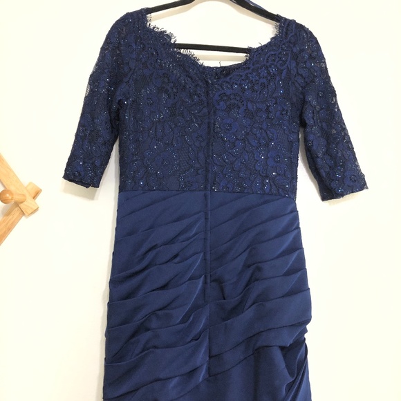 La Femme 24926 Sparkle Lace Bodice Trumpet Gown - Picture 10 of 11